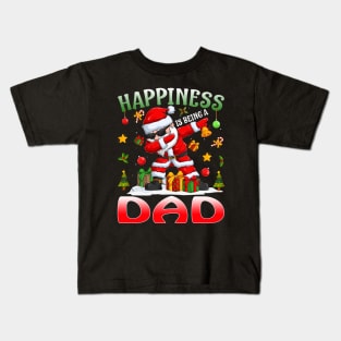 Happiness Is Being A Dad Santa Christmas Kids T-Shirt